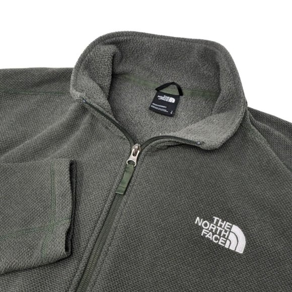 The North Face Jacket Men's Large Green Midweight Full Zip Polyester Pockets TNF - Picture 1 of 11